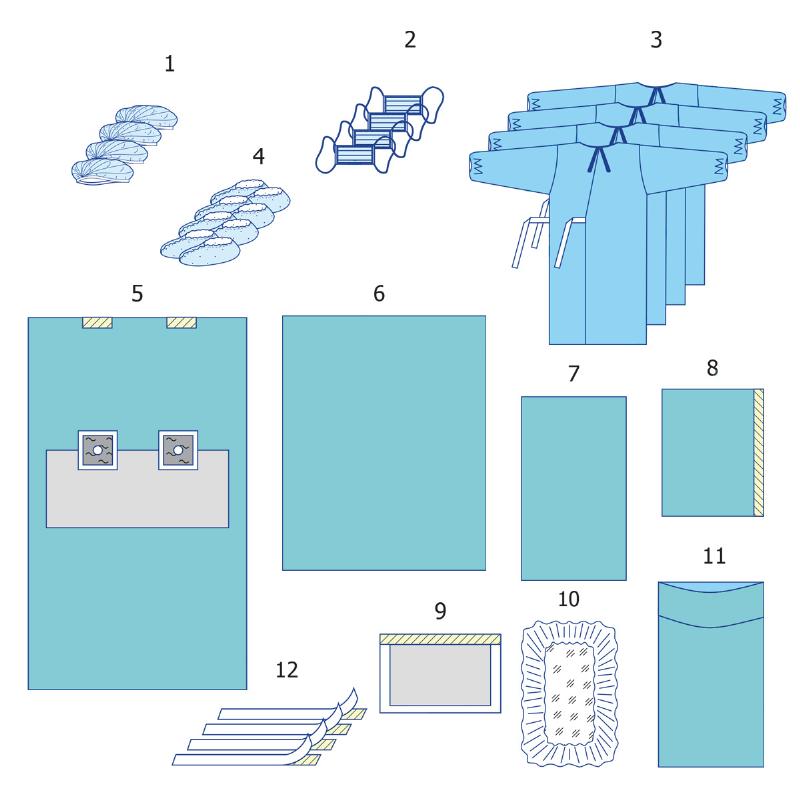 Комплект одягу та покриттів операційних для ортопедії (для операцій на стопі) №6 Taipan-Pharm стерильний